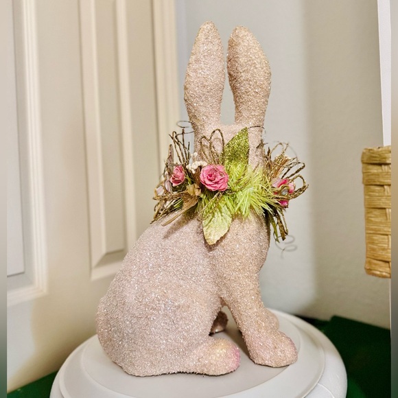 HOLIDAY TREE Marcarone Jeweled Capiz Easter Bunny- Adorable 16" H Rabbit - Picture 7 of 12